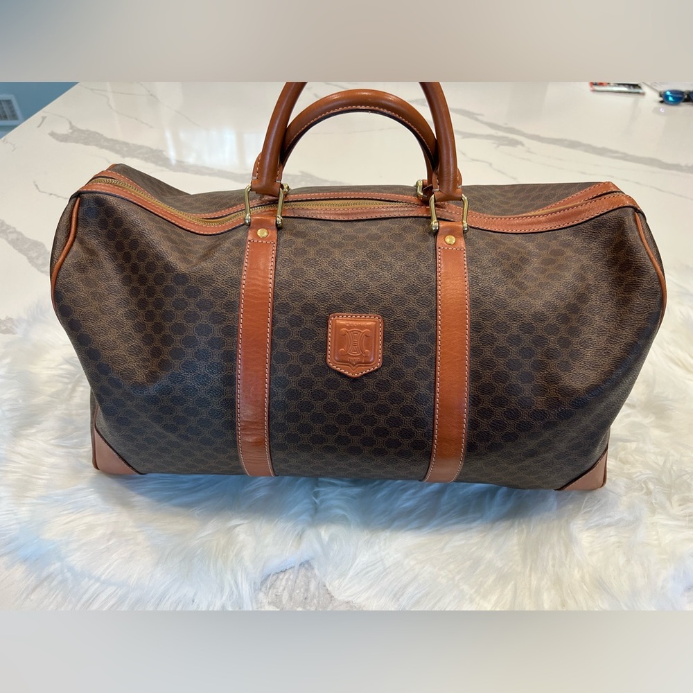 🔥Vintage Céline Macadam Travel Duffle – Pristine, Authenticated, Collector’s Gem - Picture 1 of 14
